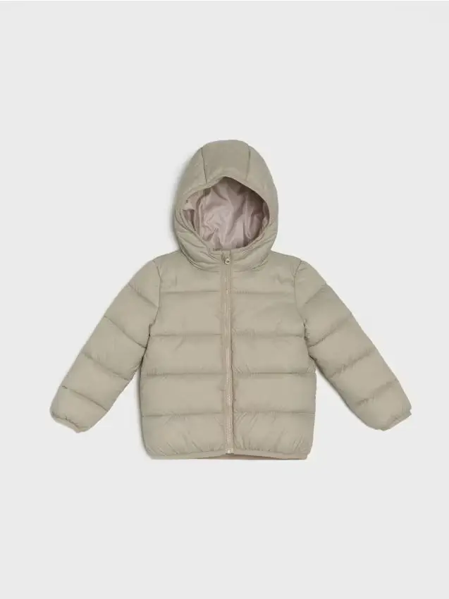 Giacca puffer trapuntata con cappuccio - beige