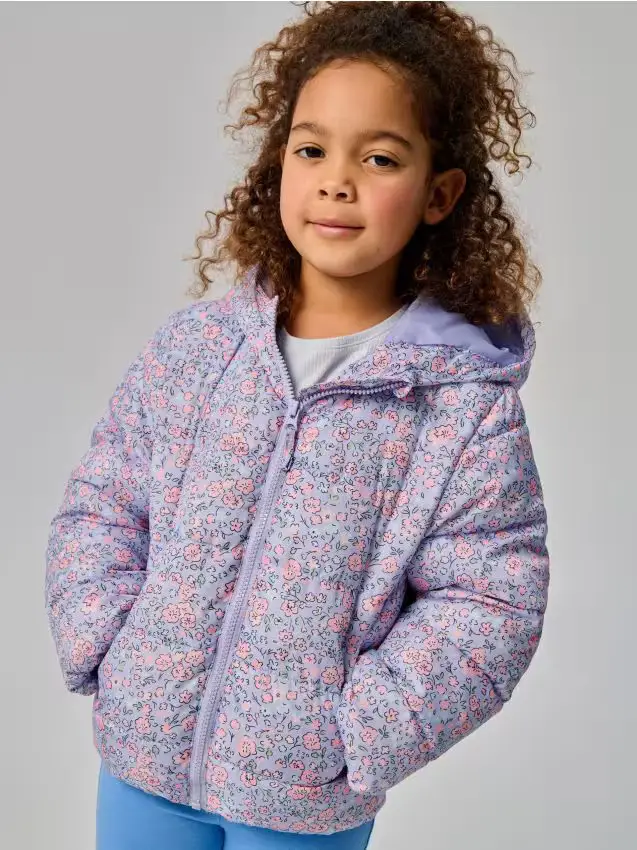 Giacca puffer trapuntata con cappuccio - multicolor