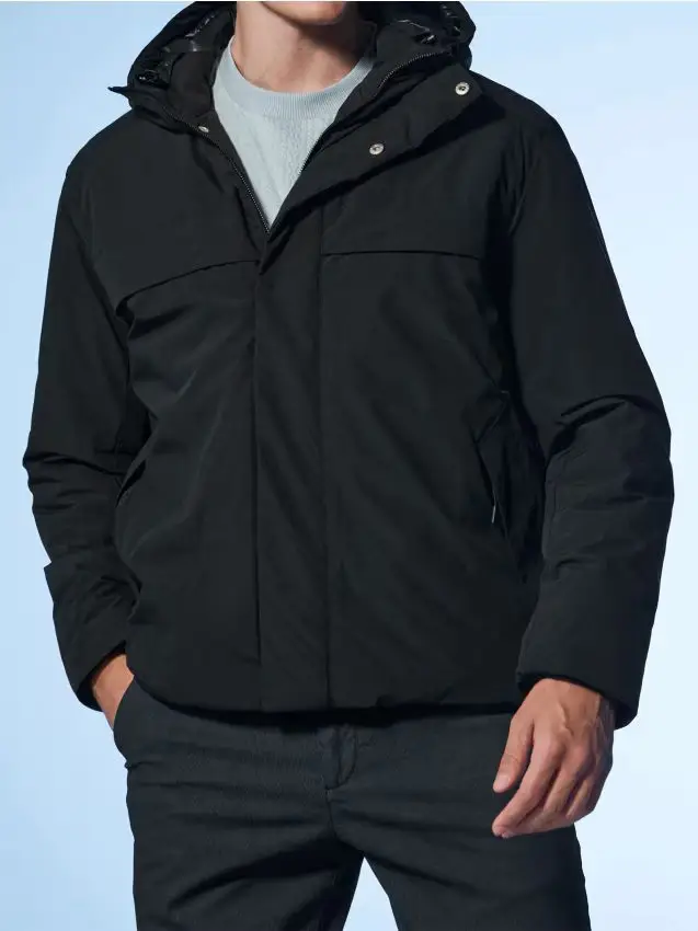 Giacca softshell con cappuccio - nero