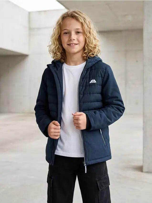 Giacca softshell trapuntata con cappuccio - blu scuro