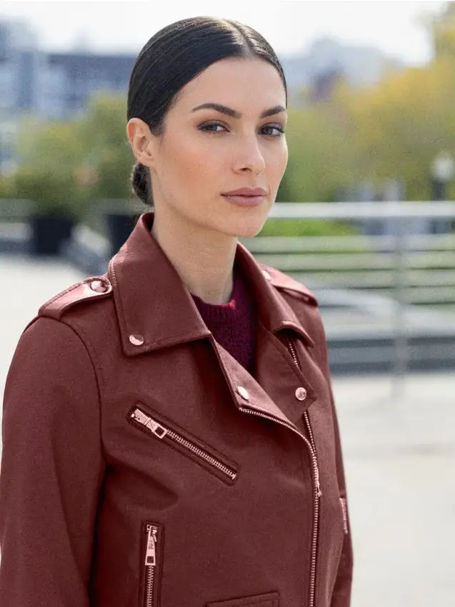 Giacca stile biker - bordeaux