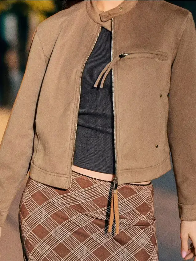 Giacca stile biker - marrone