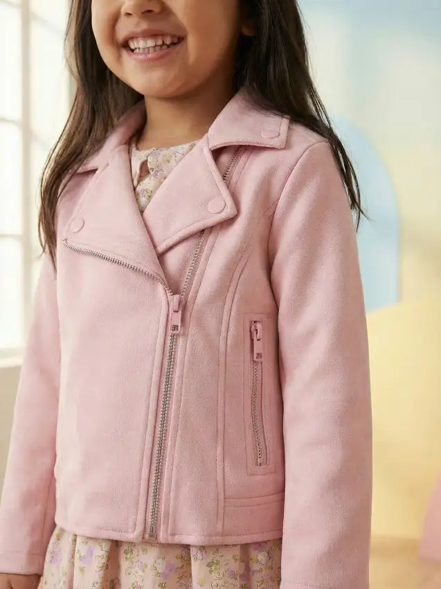 Giacca stile biker - rosa pastello