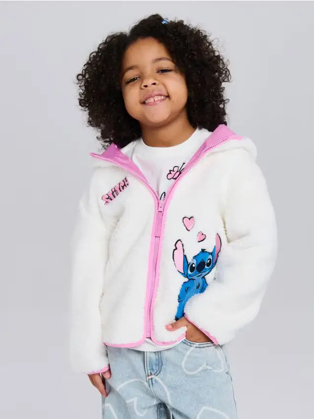 Giacca teddy Stitch - bianco