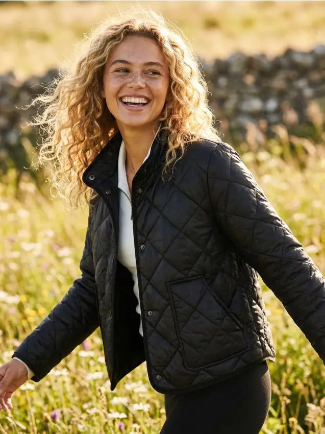 Giacca trapuntata a collo alto - nero