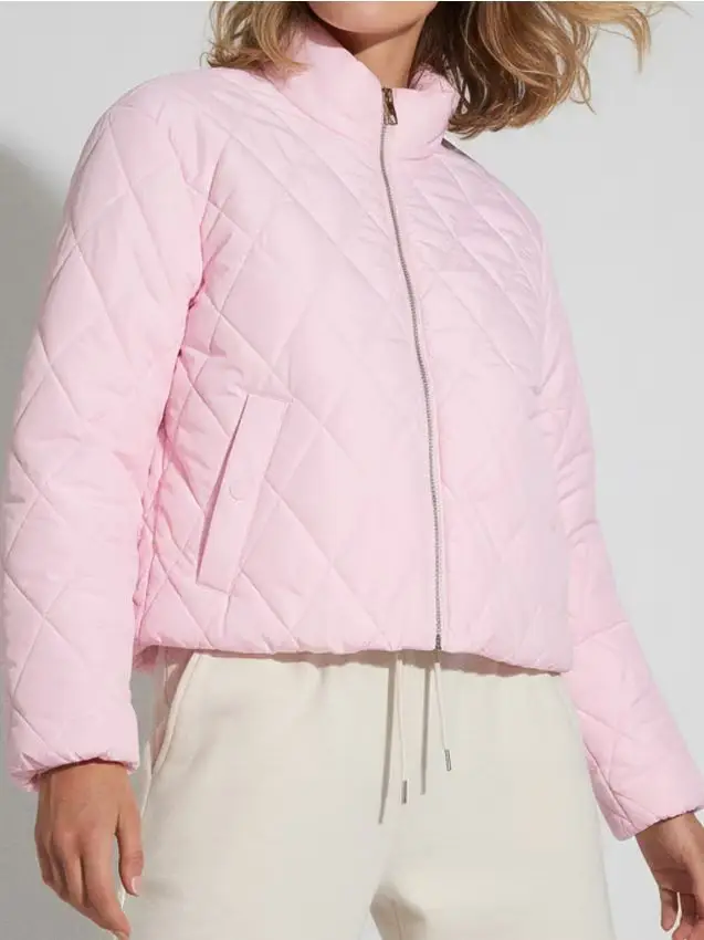 Giacca trapuntata a collo alto - rosa pastello