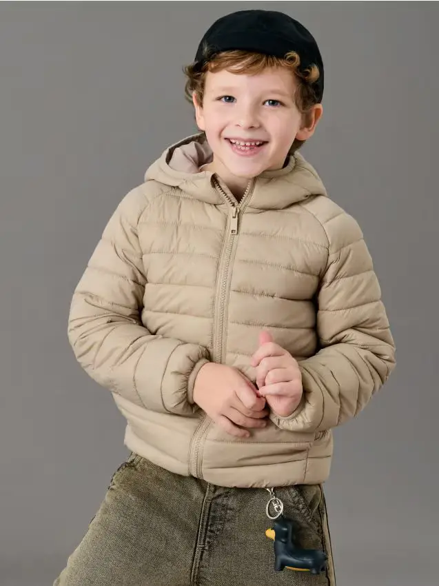 Giacca trapuntata con cappuccio - beige