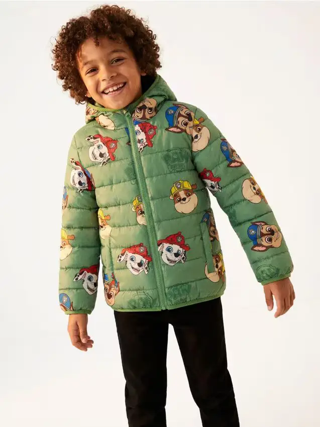 Giacca trapuntata con cappuccio PAW Patrol - verde acciaio
