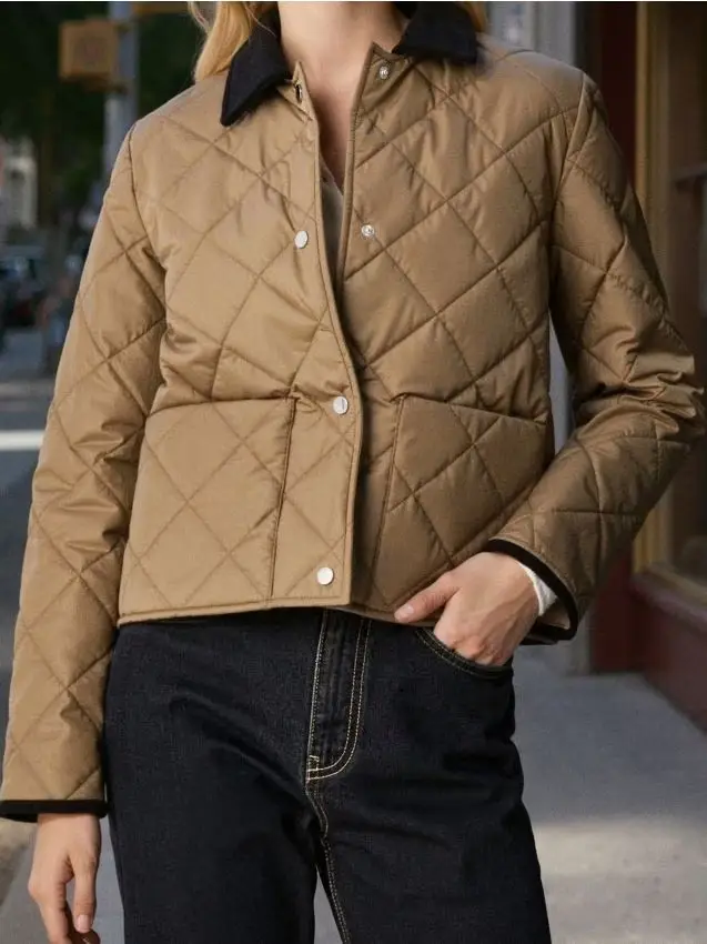 Giacca trapuntata - verde oliva caldo