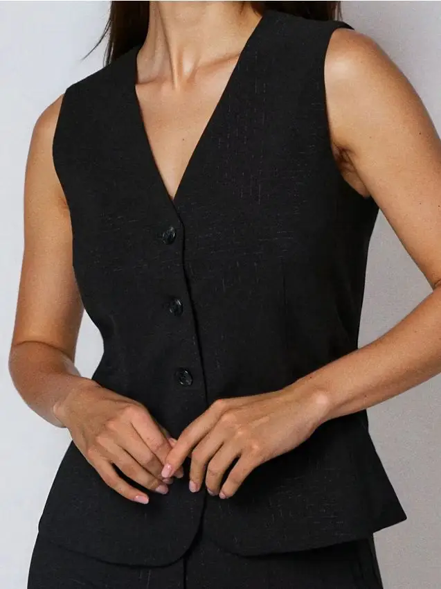 Gilet da abito con scollo a V - nero