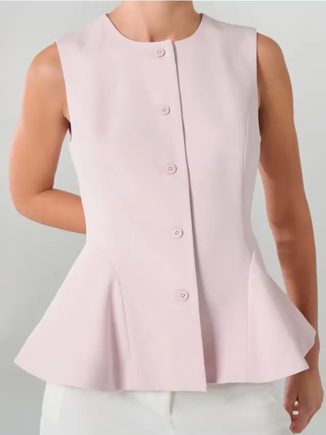 Gilet da completo con cuciture decorative - rosa