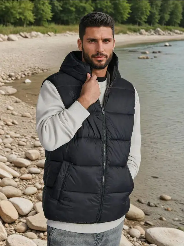 Gilet trapuntato - nero