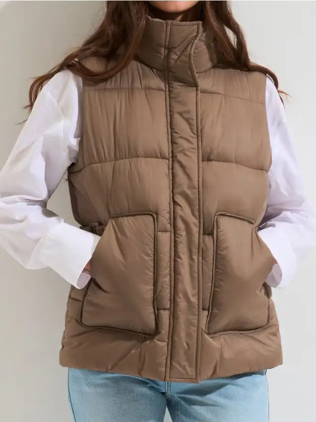 Gilet trapuntato - viola acciaio