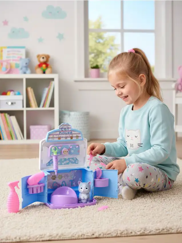 Giocattolo - Casetta multifunzionale per animale con accessori - azzurro