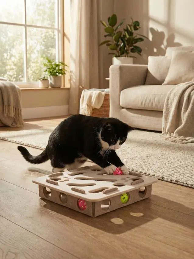 Giocattolo in feltro per gatto con palline - nude