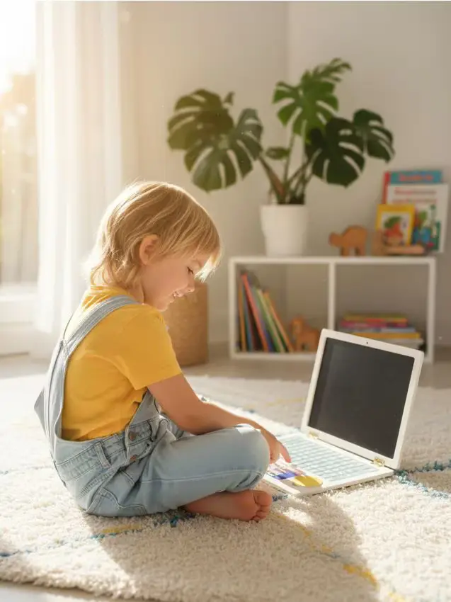 Giocattolo in legno - Il mio primo laptop - panna