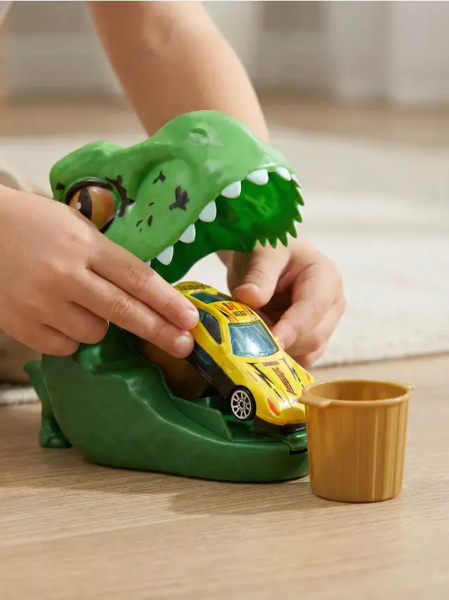 Giocattolo - Lanciatore con auto a forma di dinosauro - verde