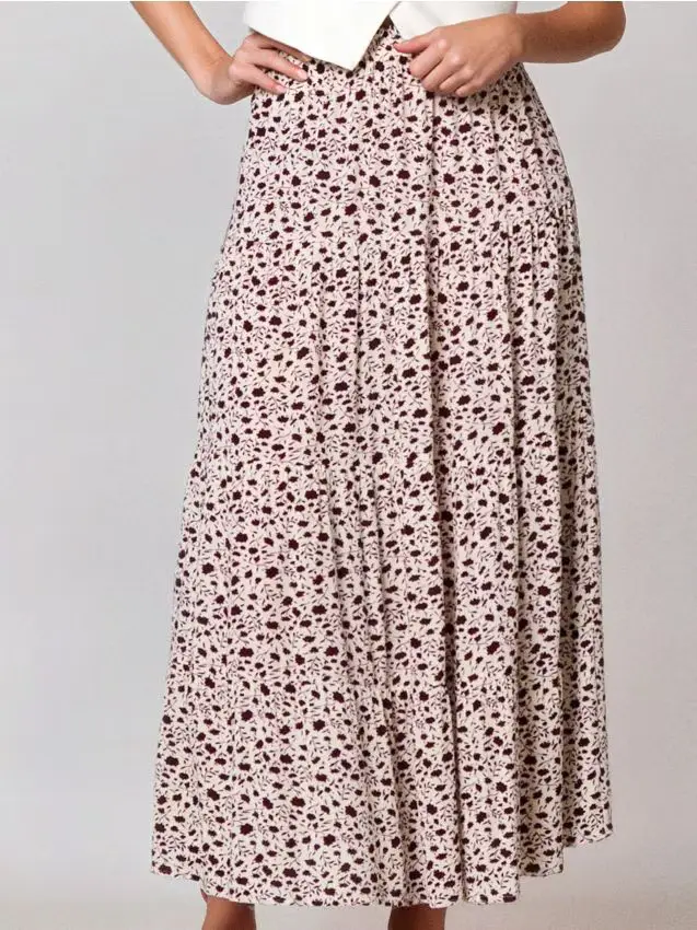 Gonna midi a fiori - multicolor