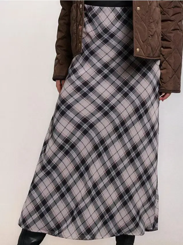 Gonna midi a quadri - multicolor