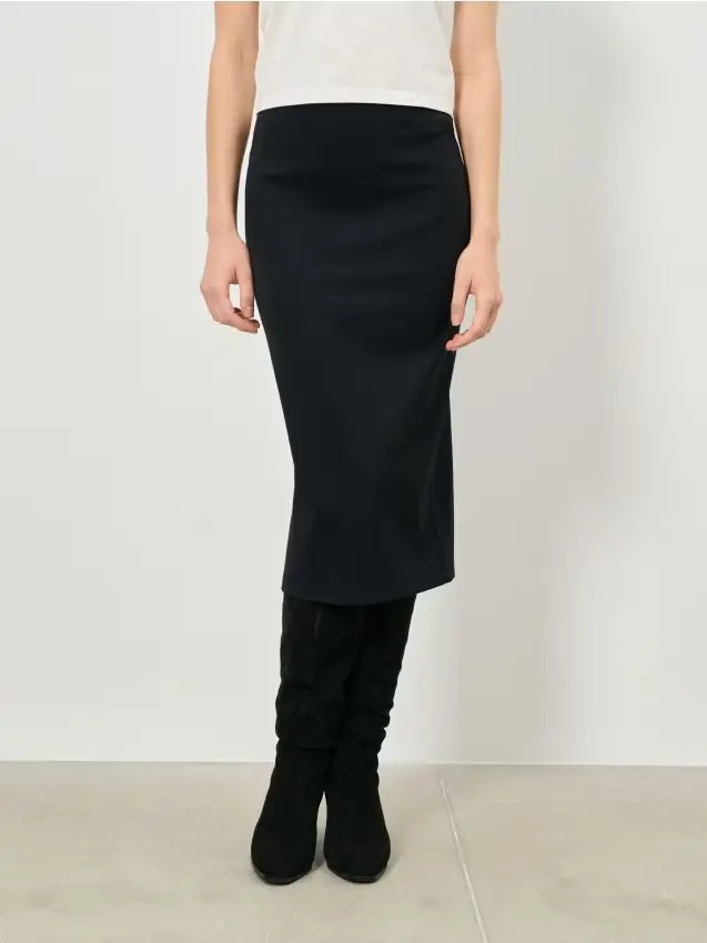 Gonna midi a tubino - nero