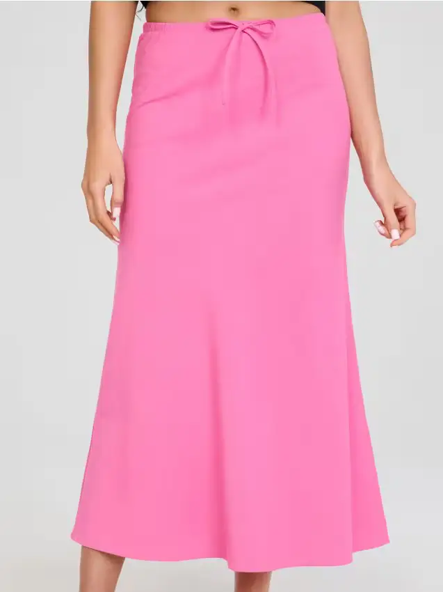 Gonna midi con laccio - fucsia