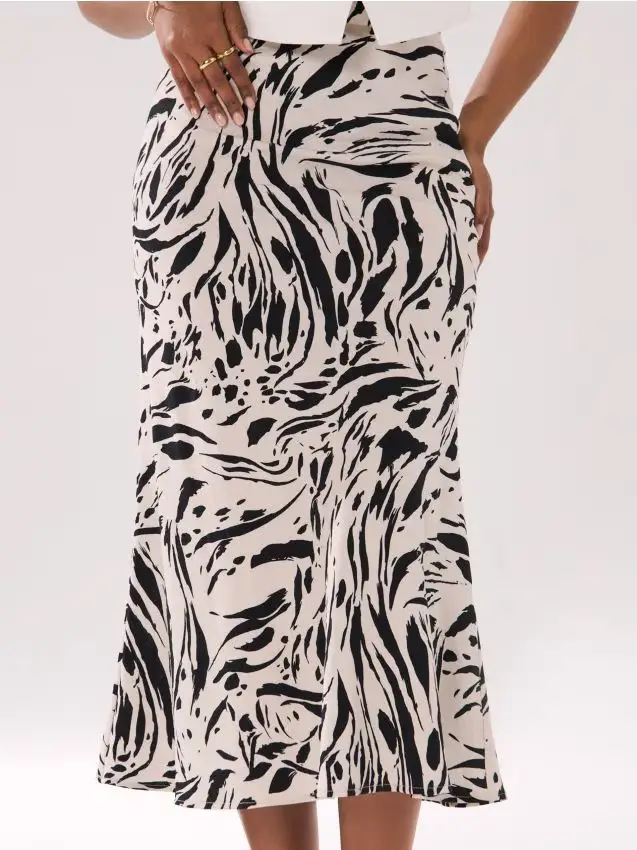 Gonna midi con viscosa - multicolor