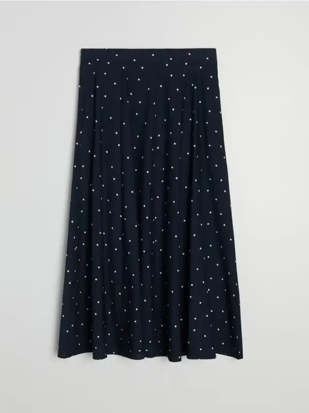 Gonna midi in viscosa a pois - multicolor