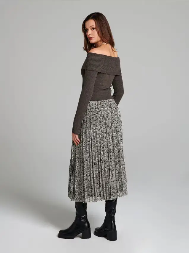 Gonna midi plissettata - nero