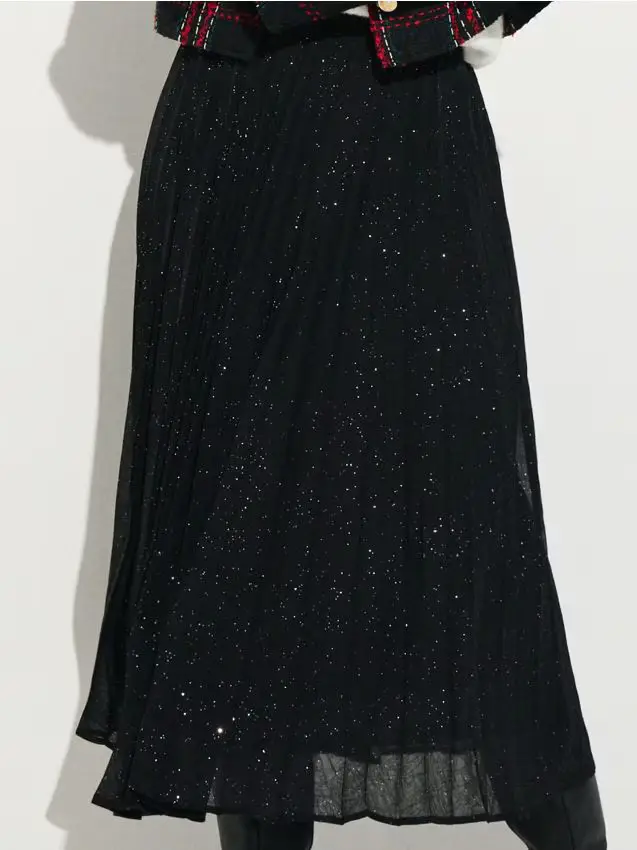 Gonna midi plissettata - nero