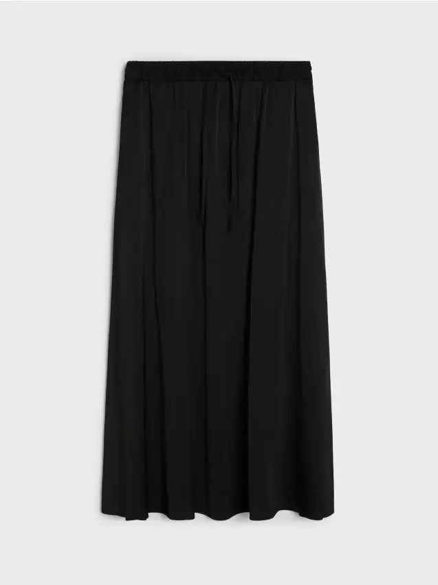 Gonna midi tinta unita - nero