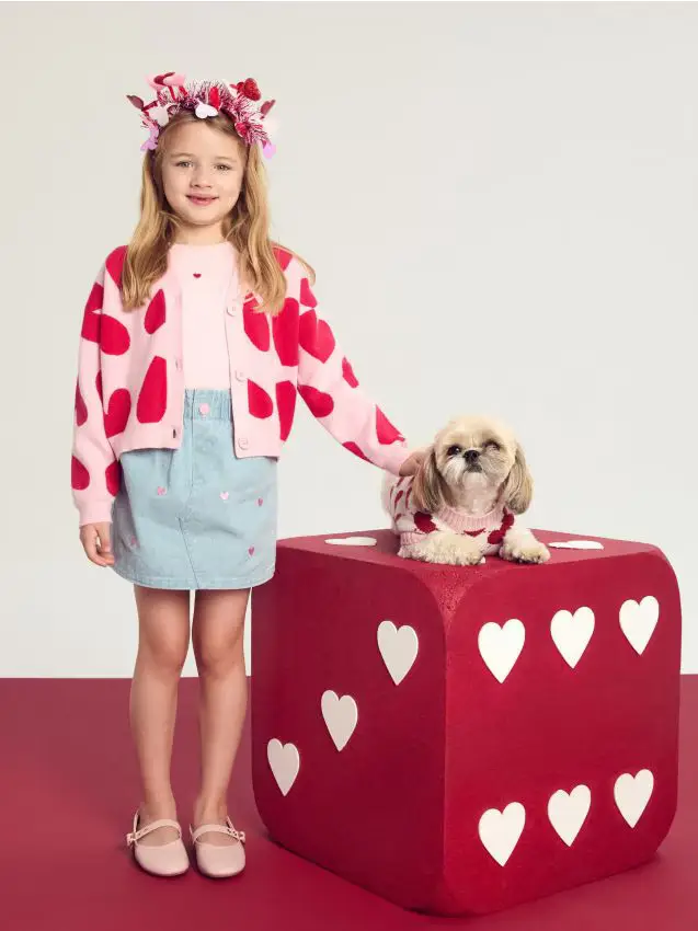 Gonna mini con ricamo a forma di cuori - blu