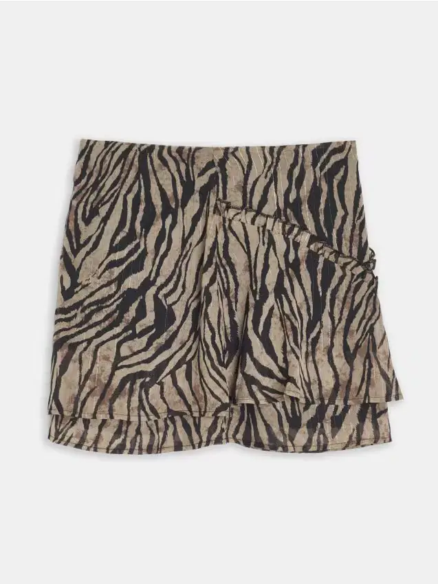 Gonna mini con stampa animalier - multicolor