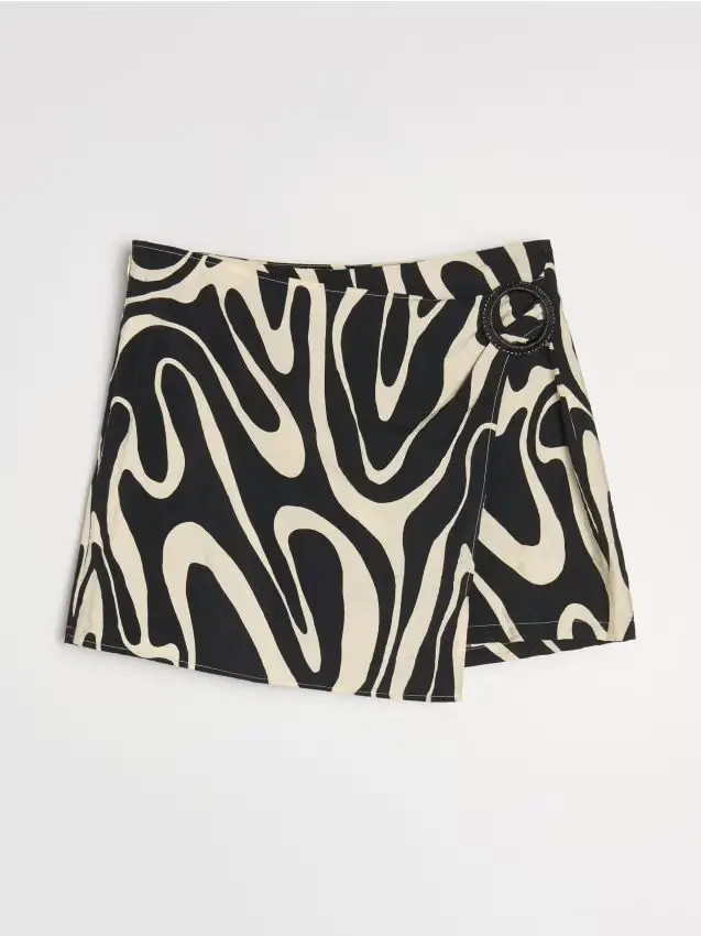 Gonna pantaloncino con motivo astratto - multicolor