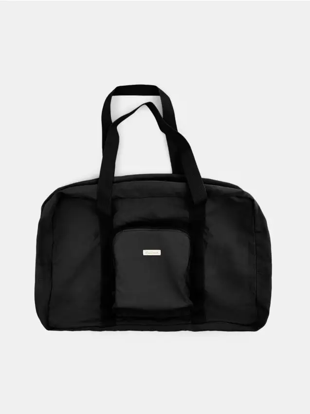 Grande borsa da viaggio che si piega in una pochette - nero