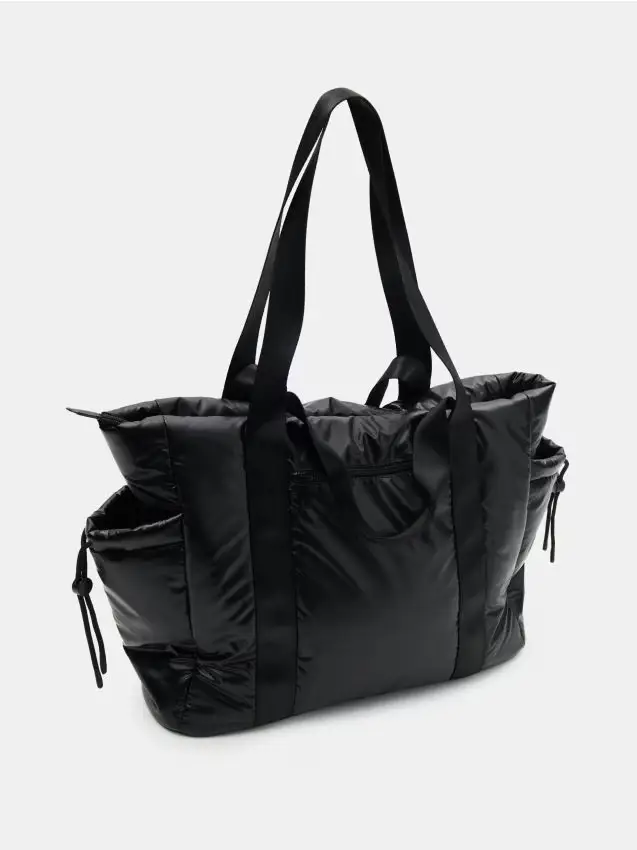 Grande shopper in stile sportivo - nero