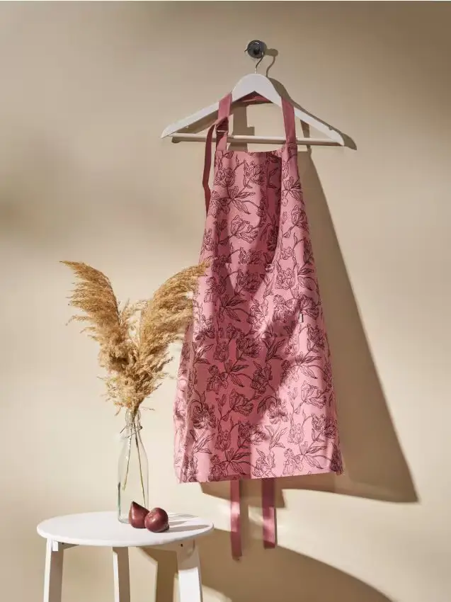 Grembiule da cucina con tasca - rosa pastello