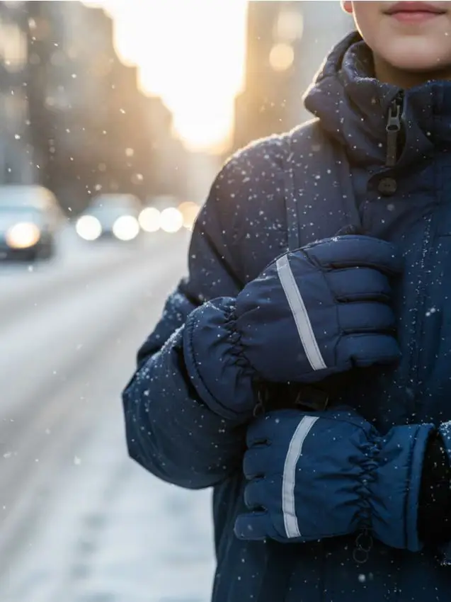 Guanti impermeabili con fodera in pile - blu scuro