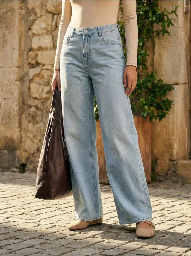 Jeans a gamba ampia - blu