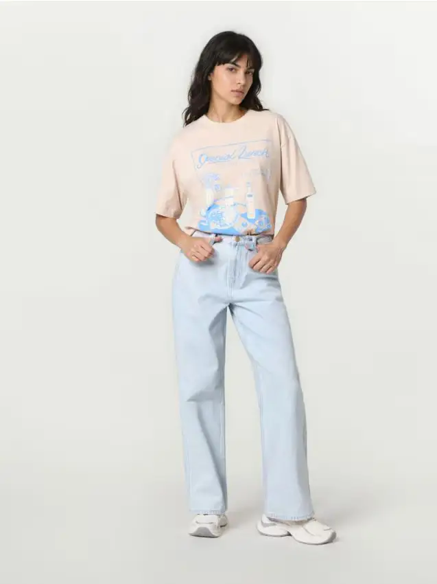 Jeans a gamba ampia - blu