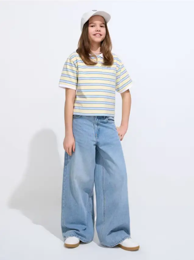 Jeans a gamba ampia - blu