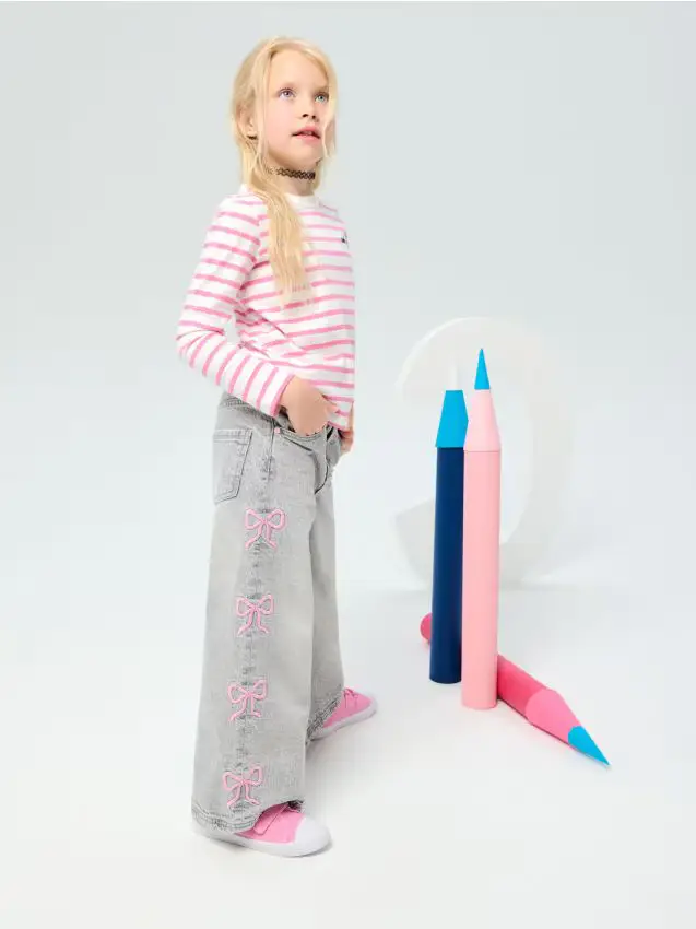 Jeans a gamba larga - grigio chiaro