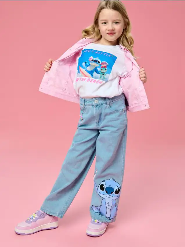 Jeans a gamba larga Lilo & Stitch - blu