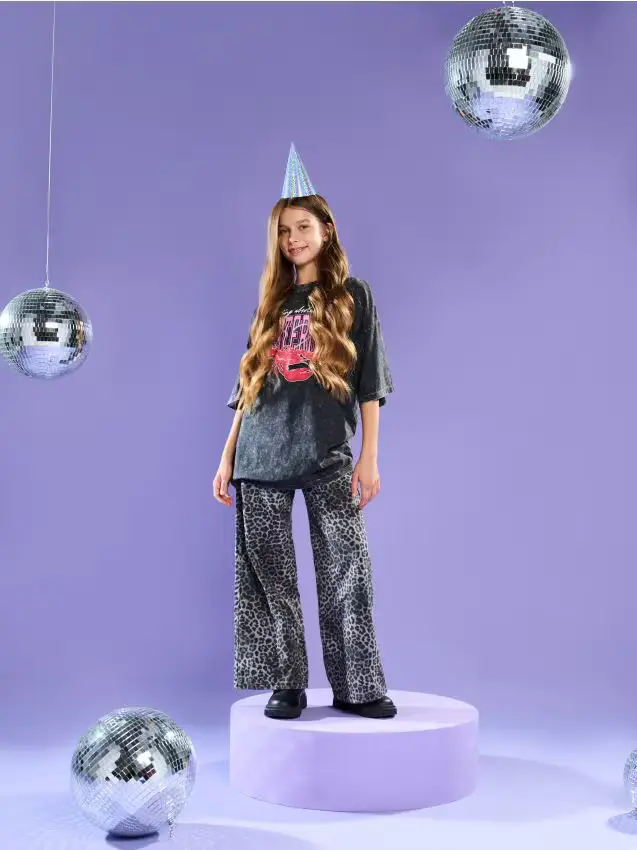 Jeans a gamba larga - multicolor