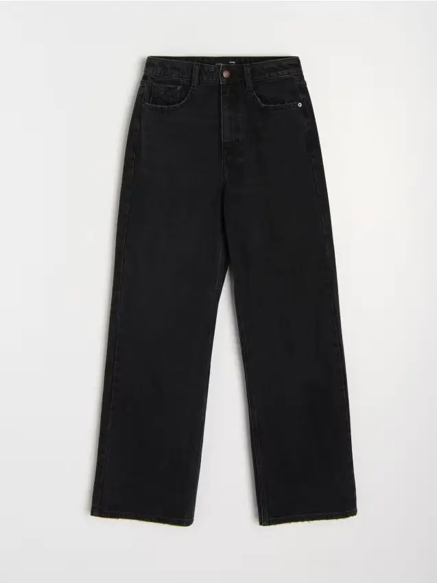 Jeans a gamba larga - nero