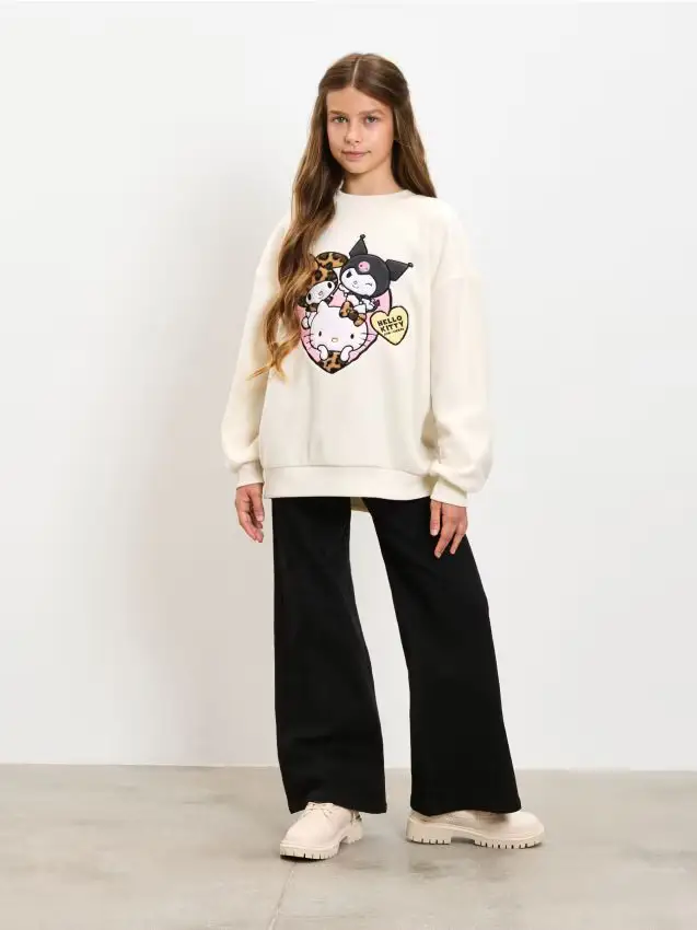 Jeans a gamba larga - nero