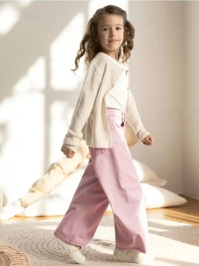 Jeans a gamba larga - rosa