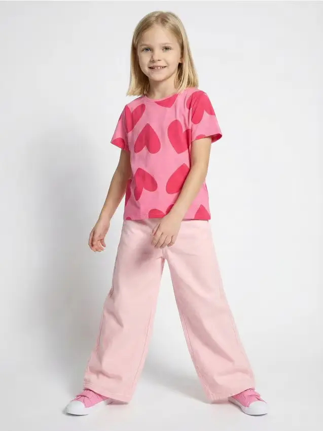 Jeans a gamba larga - rosa pastello