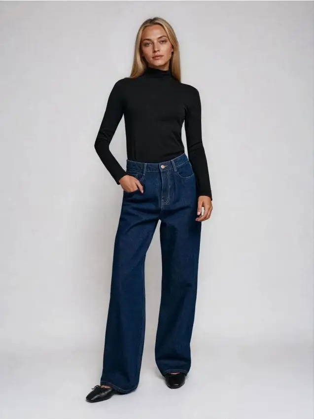 Jeans a gamba larga - steel blue