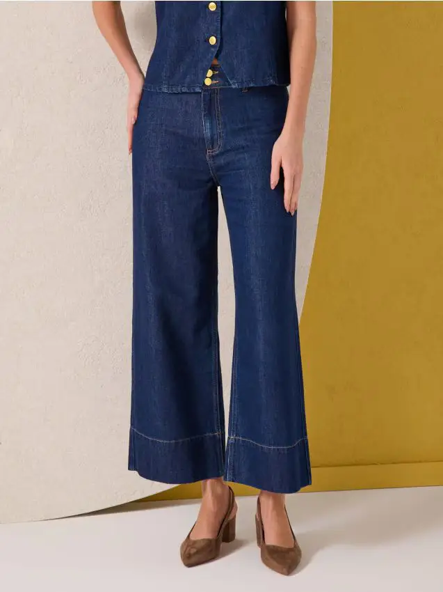 Jeans a gamba larga - steel blue