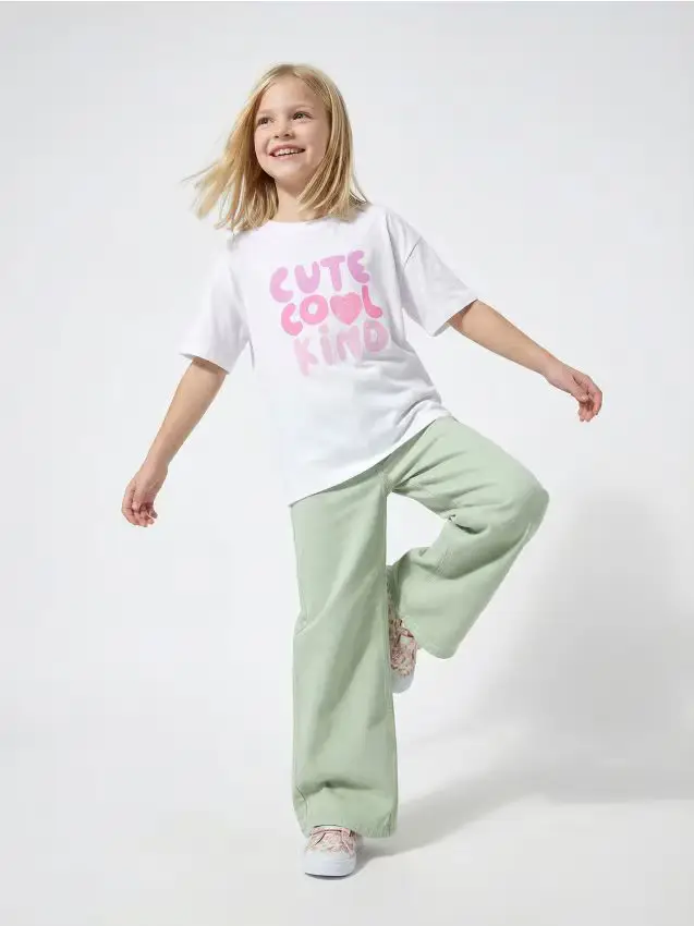 Jeans a gamba larga - verde chiaro